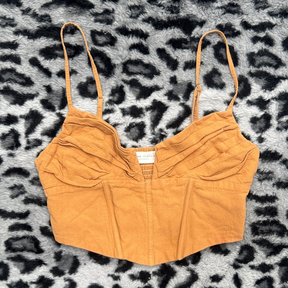 Stylish Orange Crop Top with Straps - Picture 1 of 5